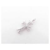 Chrome Hearts Tiny Cross Diamond White Gold Pendant