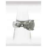 Cartier Panthere Diamond Pave Emerald Onyx 18K White Gold Ring