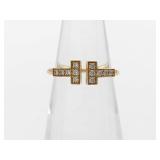 Tiffany & Co. T Wire Pave Diamond 18K Yellow Gold Ring Size 7
