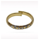 Bvlgari Alveare 18K Yellow Gold & Stainless Steel Bangle Bracelet