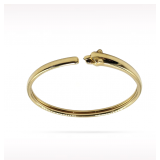 Cartier Panthere Tsavorite Eyes 18K Yellow Gold Cuff Bracelet