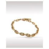 Hermes Chene Dunkle 18K Rose Gold Mariner Link Bracelet