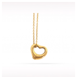 Tiffany & Co. Elsa Peretti Open Heart 18K Yellow Gold Pendant Necklace
