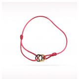Cartier LOVE 18K Rose Gold Black Ceramic Ring Red Cord Bracelet