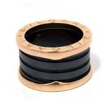 Bulgari Bvlgari B.Zero Black Ceramic & 18K Rose Gold Ring