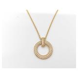 Tiffany & Co. One Circle Pave Diamond 18K Yellow Gold Pendant Necklace