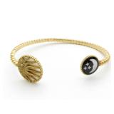 Dior Rose des Vents Sun Moon Mother-of-Pearl Onyx Diamond 18K Gold Open Cuff Bracelet