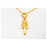 Chrome Hearts Dagger Pendant with Gold Chain