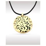 Cartier Panther Black Spotted Leopard 18K Gold & Black Rope Pendant Necklace