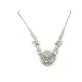 Piaget Large Rose Diamond 18K White Gold Statement Bib Necklace