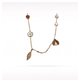Van Cleef & Arpels Lucky Spring White Mother of Pearl Carnelian 18K Rose Gold 15 Motif Long Necklace
