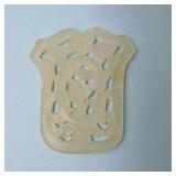 Antique Chinese Jade Plaque - 5.6 cm Floral Design