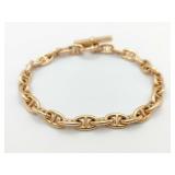 Hermes Chene Dunkle 18K Rose Gold Mariner Link Bracelet