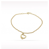 Tiffany & Co. Elsa Peretti Open Heart 18K Yellow Gold Charm Bracelet