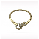 Cartier Agrafe Pave Diamond 18K Yellow Gold Bracelet