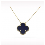 Van Cleef & Arpels Vendome Blue Ceramic Special Edition 18K Yellow Gold Pendant Necklace