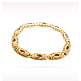 Cartier Double C Link Wide Chunky Unique Link 18K Yellow Gold Bracelet