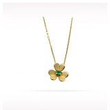 Van Cleef & Arpels Frivole Emerald 18K Yellow Gold Pendant Necklace