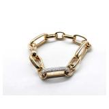 Pomellato Diamond Heavy Link 18K Rose Gold Bracelet