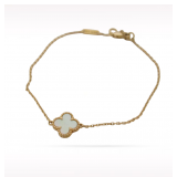 Van Cleef & Arpels Sweet Alhambra White Mother of Pearl 18K Yellow Gold Bracelet