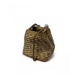 28 FrancoSartoWovenLeatherMiniBagBronzePurse