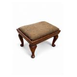 29 VintageQueenAnneWoodFootstoolOttomanStool