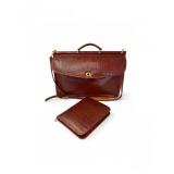 39 VintageJackGeorgesLeatherBriefcaseBrownCrocBag