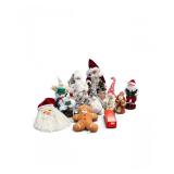 81 VintageChristmasDecorLotSantasGnomesPlush