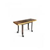 90 VintageIndustrialWorkbenchTablewSolidWoodTop&MetalFrame
