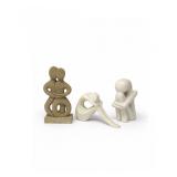 91 VintageGreekStoneFigurinesModernAbstractSet