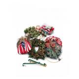 105 VintageChristmasDecorLotwGnomesWreathsSantaFigure&More