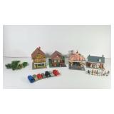 Four HO Scale Assembled Structures With Acsessories