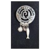 Sterling Silver 925 Mexico Dual Brooch & Pendant
