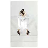 Vintage 14k Black Onyx & Seed Pearl Ring w/Matching Earrings	