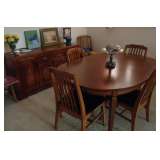 dinning set table 6 chairs buffet and 2 leaves $600.00