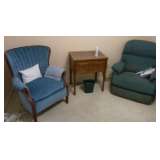 chairs and sewing machine cabinet