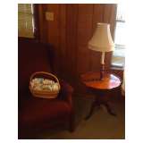 lamp table and arm chair