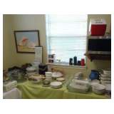 lots of bakeware  and serving bowls