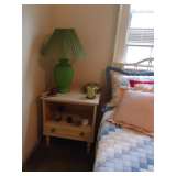 wicker lanp  and nightstand