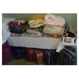 suitcases and blankets