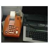 orange vintage adding machine