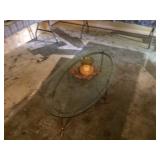 Glass topped table brass Italy