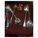 Large spoons plate.    Sterling lidded box