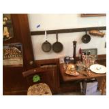 Chair pots pans. Kitchenware