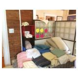 Towels and blankets. Sheets pillow cases