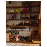 tools lotst of wrenches, pliers, screw drivers hammers clamps helmets