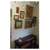 lots of oil paintings  outdoor scenes