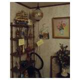 decorative boats pottery and hanging lamps