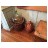 Blown wicker wrapped bottles