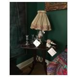 Lamp  table  candlesticks  shells